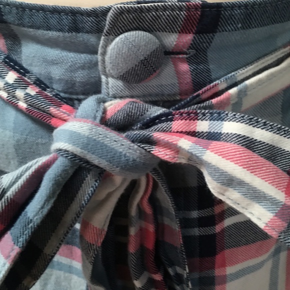 *Princess Highway*cotton plaid trousers in soft blue tones & a light pink stripe - Picture 4 of 9